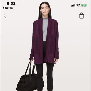 Lululemon purple cardigan (sit in lotus II)